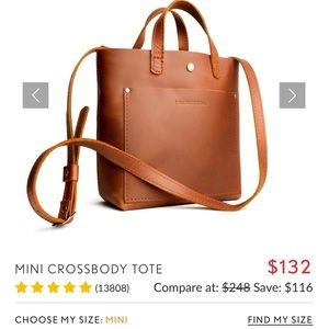 Portland Leather medium cognac tote bag